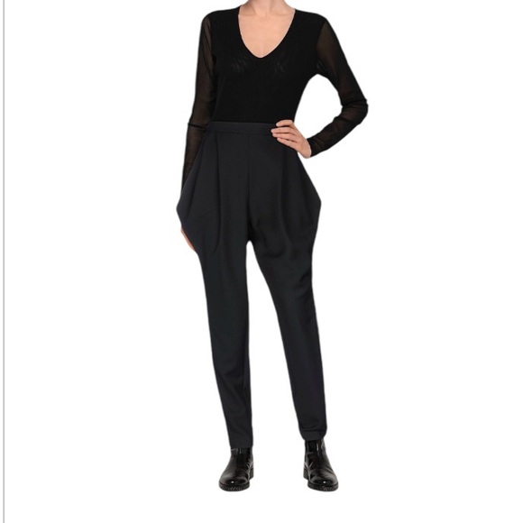 Celine Tuxedo Zouave Women’s Black 100% Wool Structured Balloon Pants Size 36 S - Picture 2 of 14